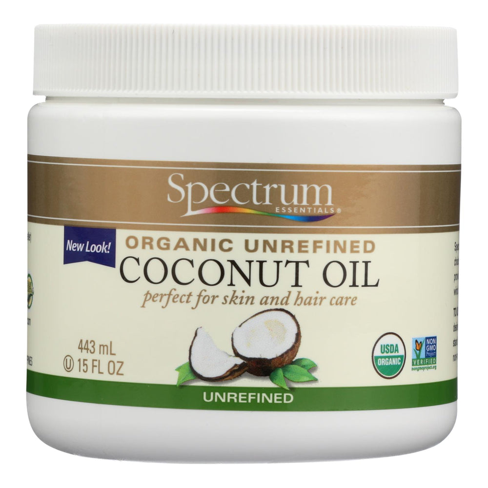 Spectrum Essentials Organic Coconut Oil, Unrefined, 15 Oz