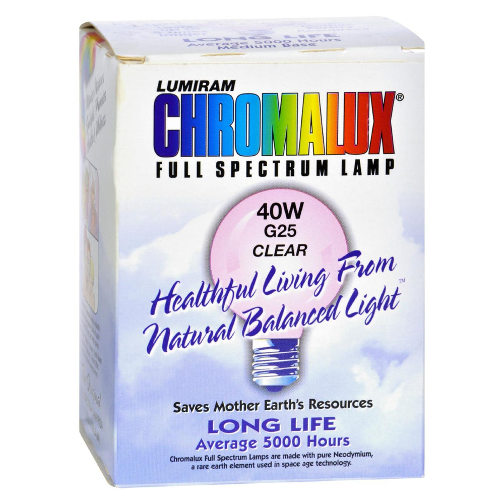 Chromalux Light Bulb Golbe Clear, 40w Bulb.
