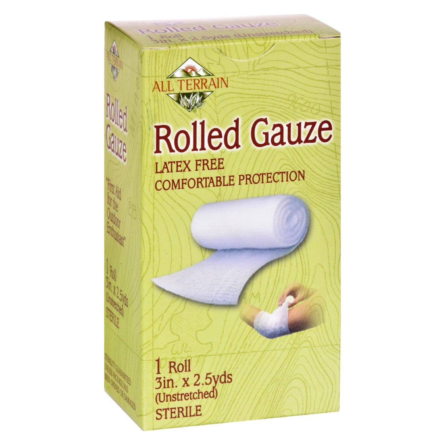 
                  
                    All Terrain, Gauze, Rolled, 3 Inches X 2.5 Yards, 1 Roll
                  
                