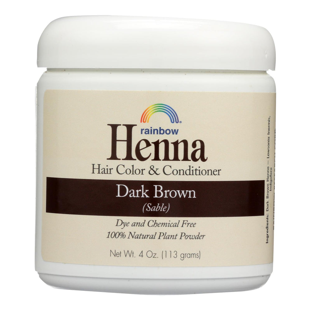Rainbow Research Henna Hair Color And Conditioner Persian Dark Brown Sable, 4 Oz