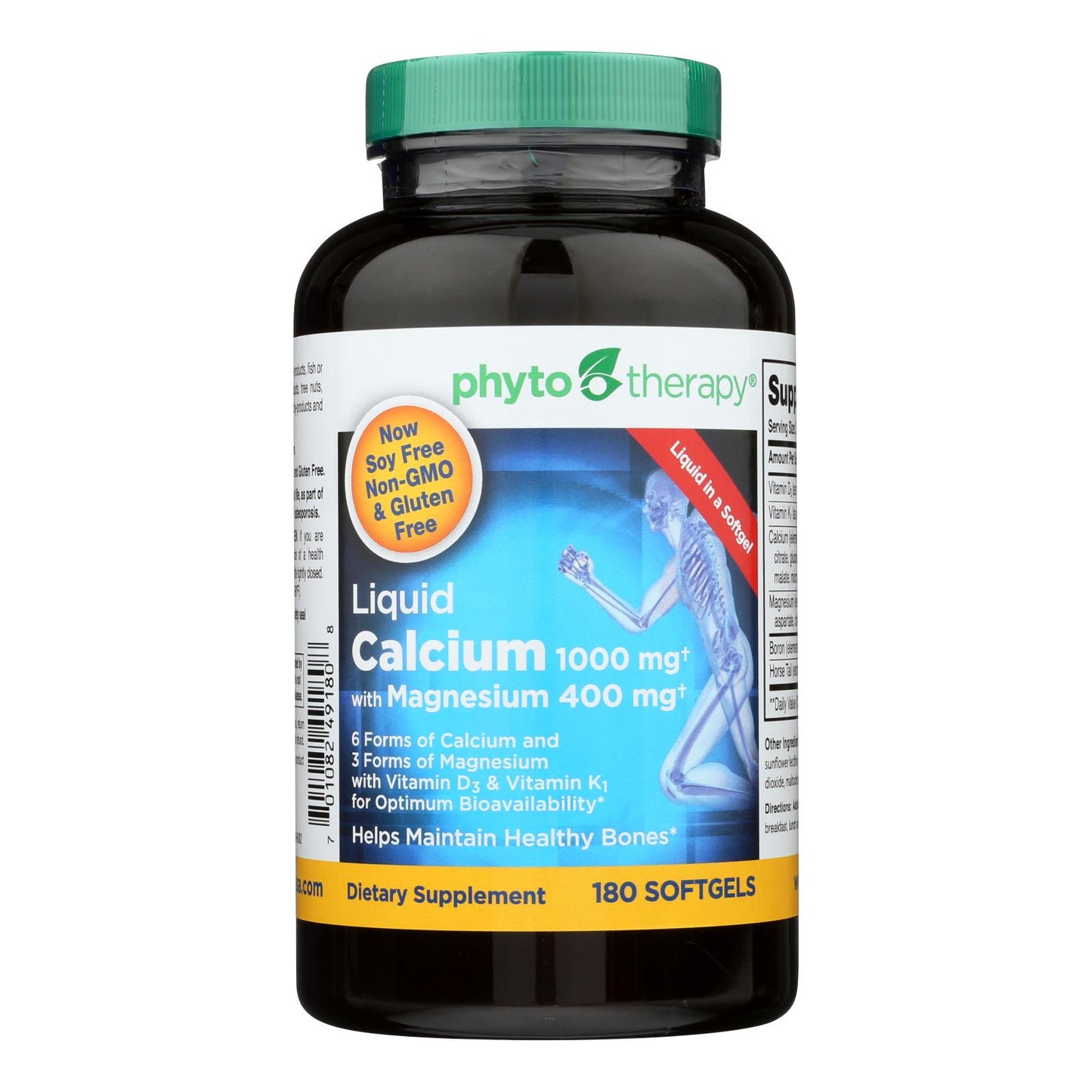 
                  
                    Phyto-therapy Liquid Calcium With Magnesium, 1000 Mg, 180 Softgels
                  
                