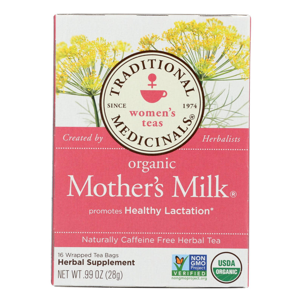 Traditional Medicinals Organic Mother's Milk Herbal Tea, 16 Tea Bags, Case Of 6