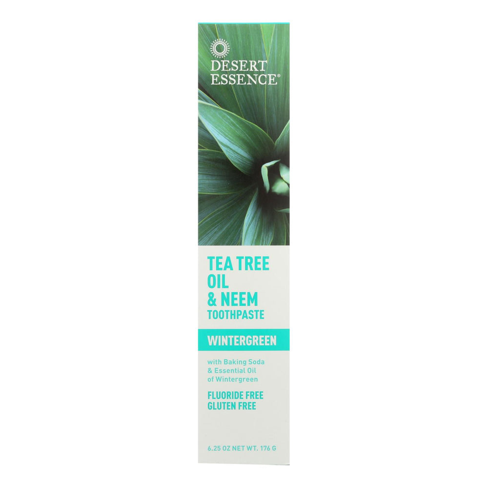 
                  
                    Desert Essence Natural Tea Tree Oil And Neem Toothpaste Wintergreen, 6.25 Oz
                  
                