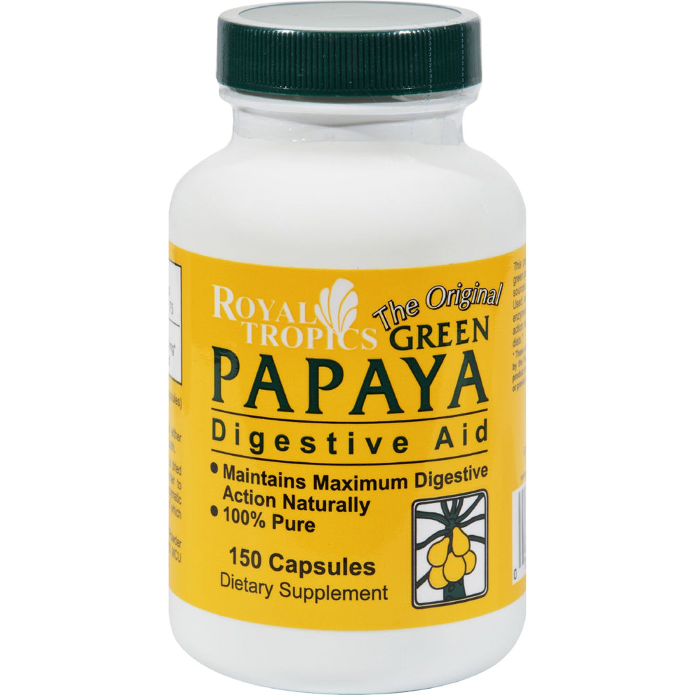 Royal Tropics The Original Green Papaya Digestive Aid, 150 Capsules