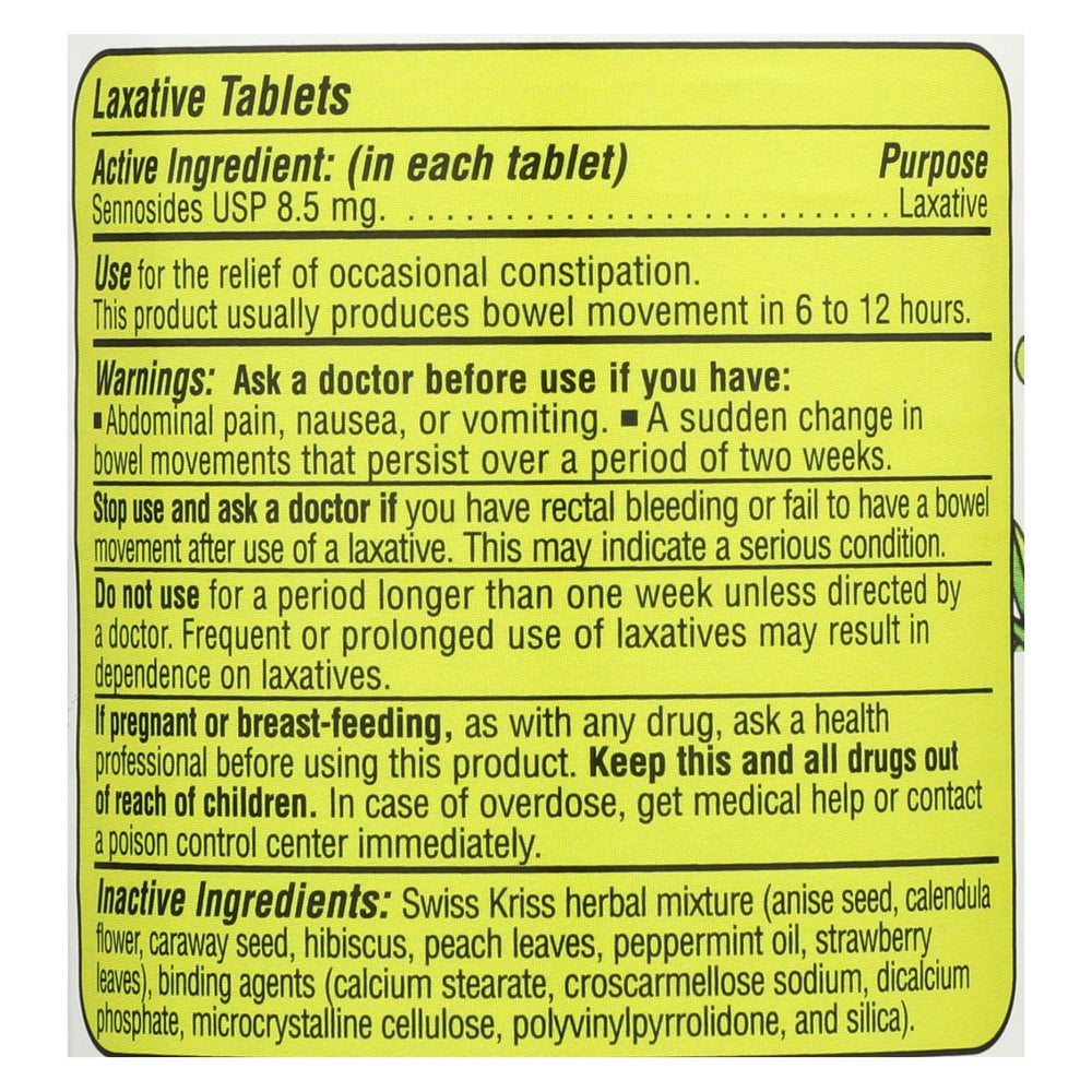 
                  
                    Modern Natural Products Swiss Kriss Herbal Laxative, 120 Tablets
                  
                