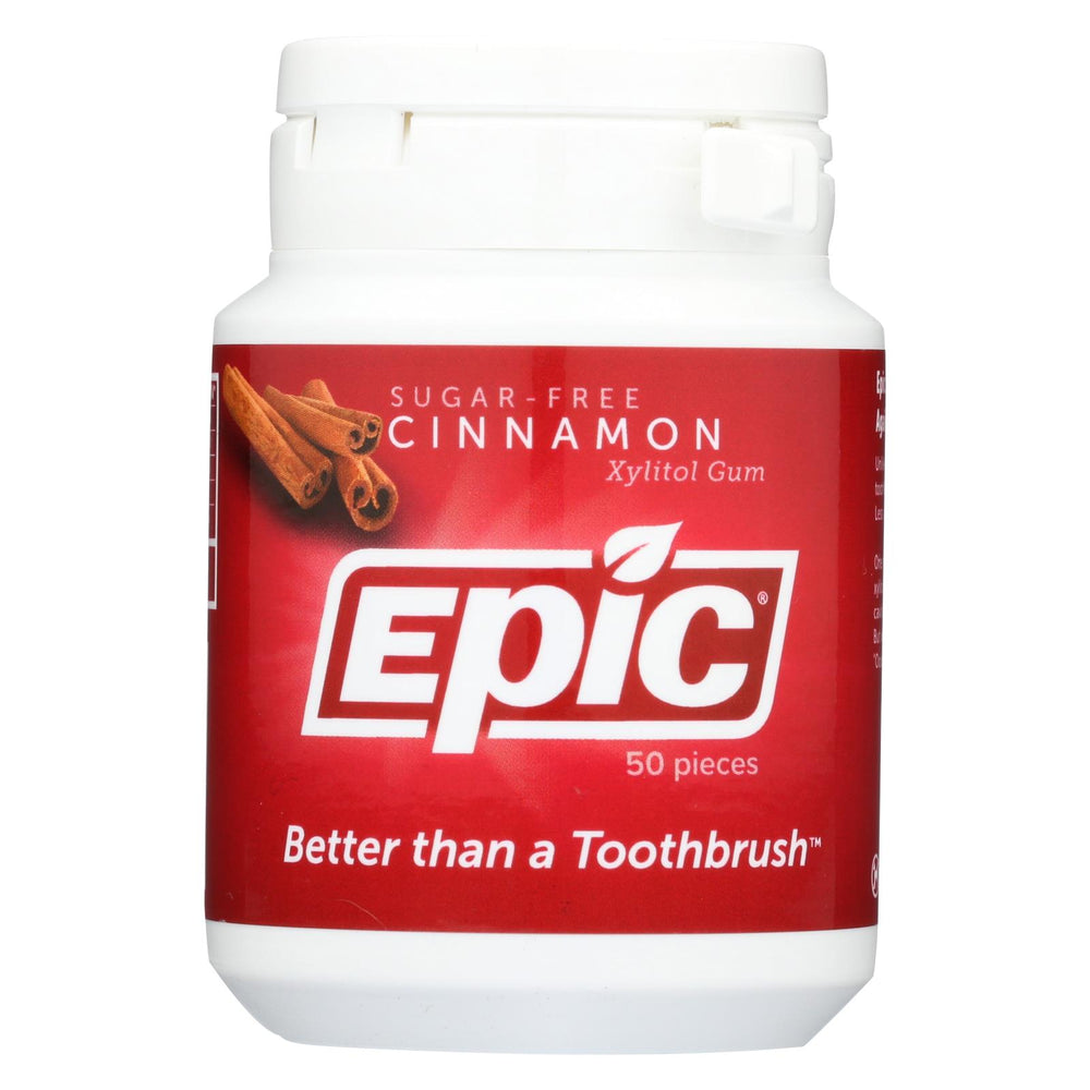 Epic Dental Xylitol Gum, Cinnamon, 50 Count