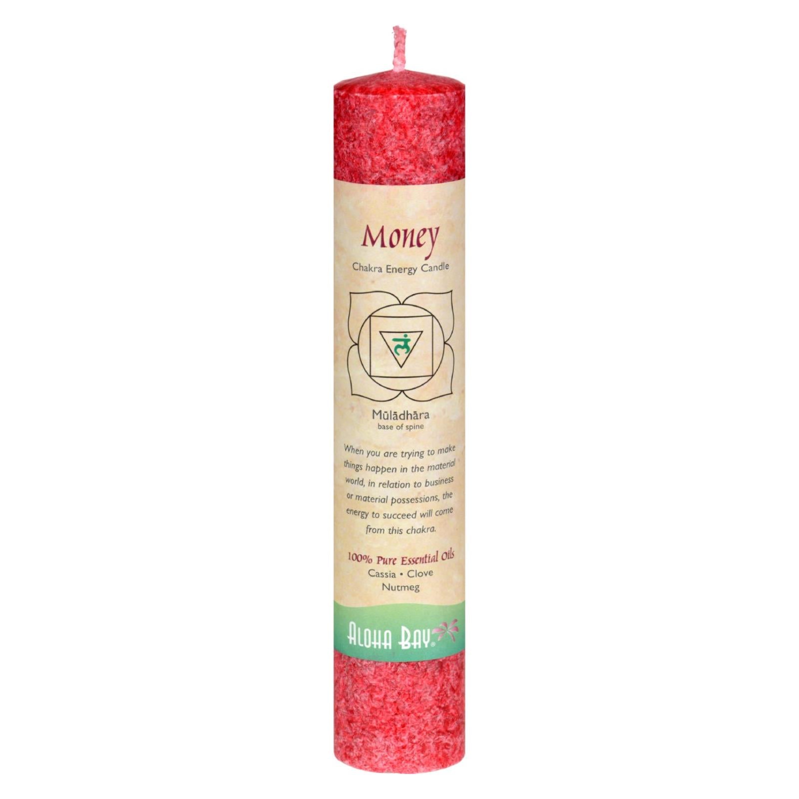 Aloha Bay Chakra Pillar Candle, Money