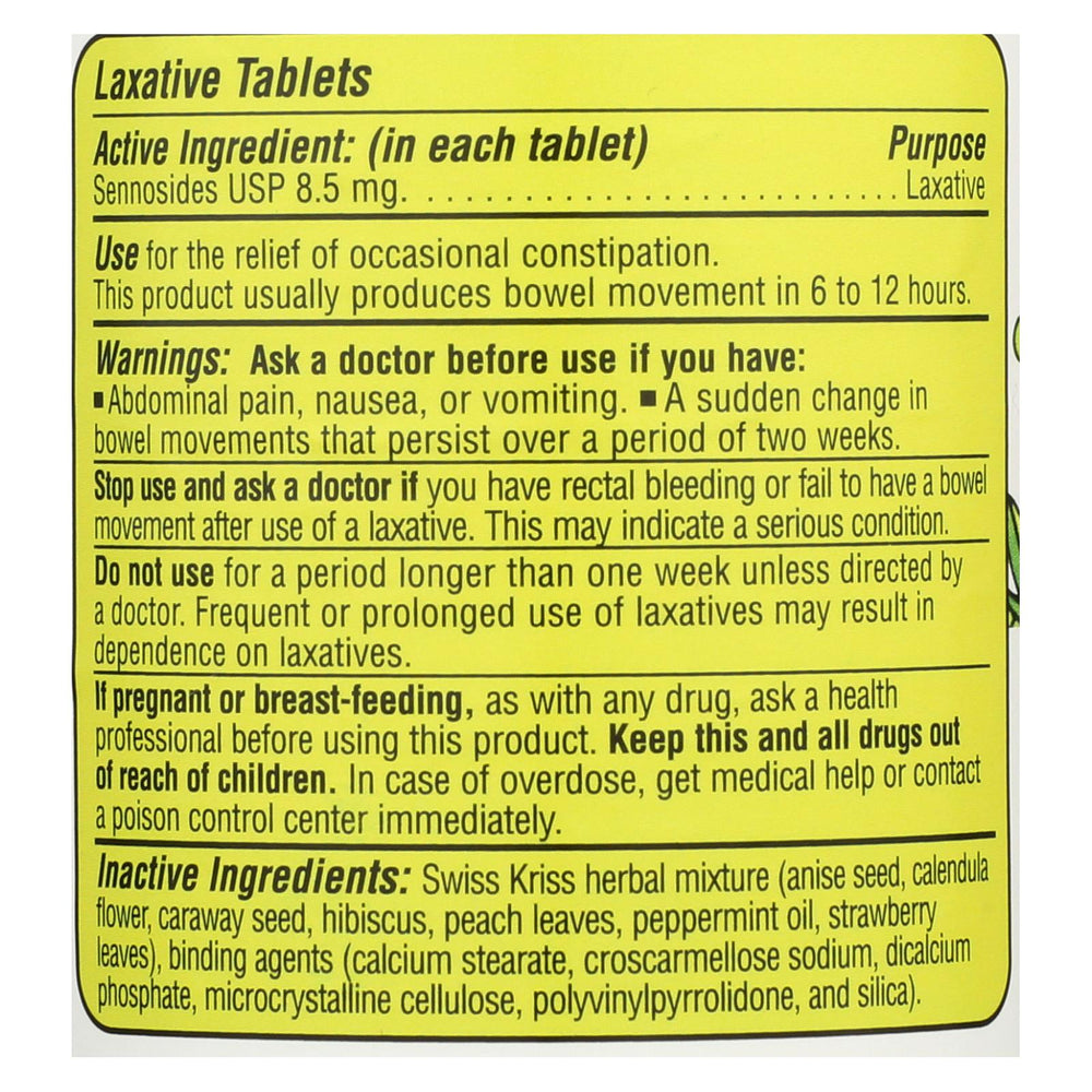 
                  
                    Modern Natural Products Swiss Kriss Herbal Laxative, 250 Tablets
                  
                