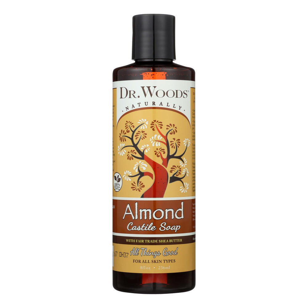 Dr. Woods Shea Vision Pure Castile Soap Almond With Organic Shea Butter, 8 Fl Oz