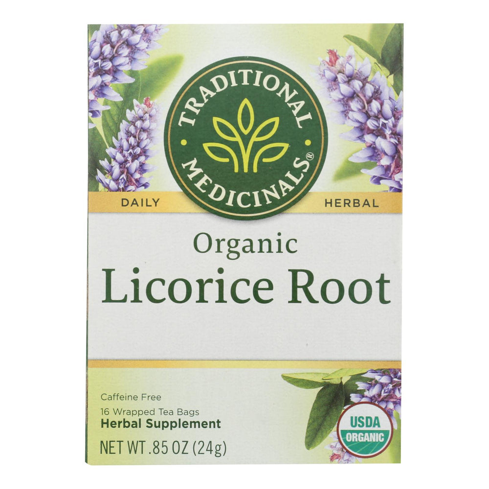 Traditional Medicinals Organic Licorice Root Herbal Tea, 16 Tea Bags, Case Of 6