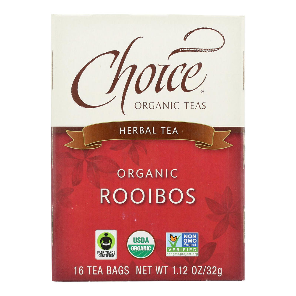 Choice Organic Teas Rooibos Red Bush Tea, 16 Tea Bags, Case Of 6