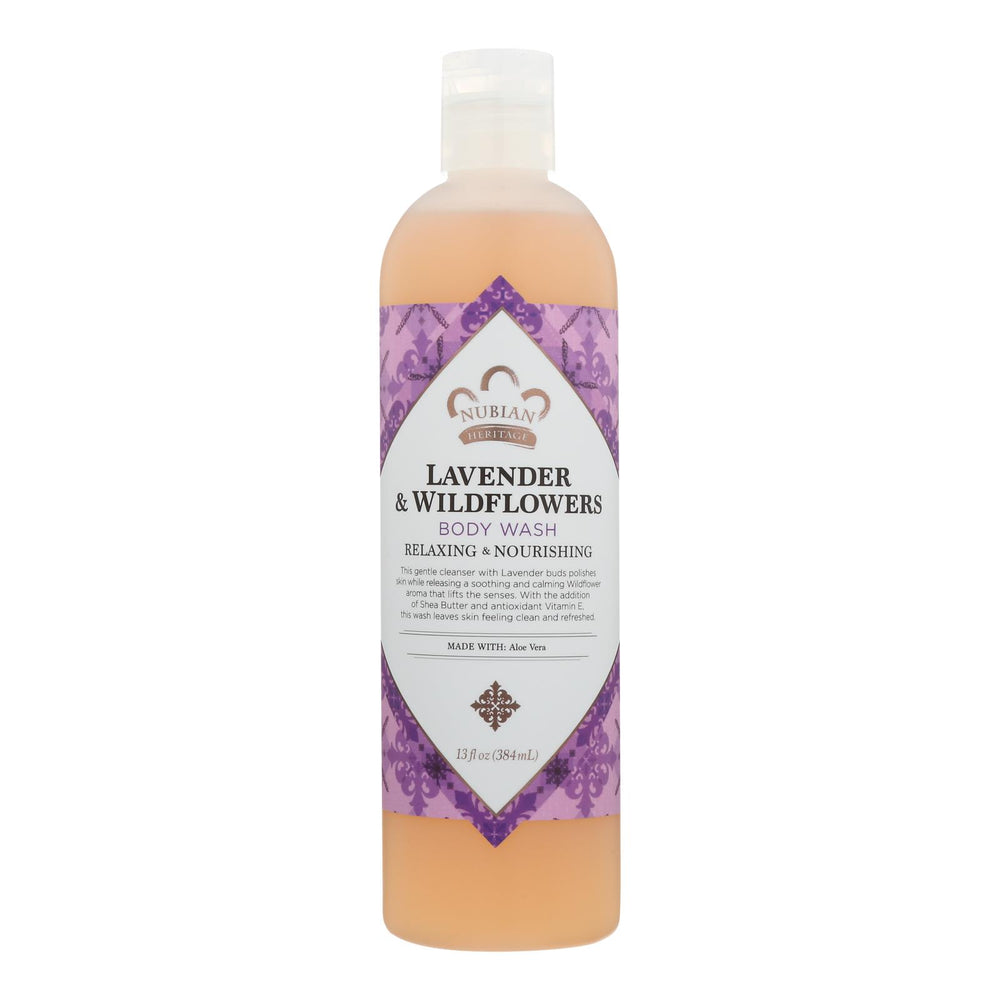 Nubian Heritage Body Wash With Shea Butter Lavender And Wildflowers, 13 Fl Oz