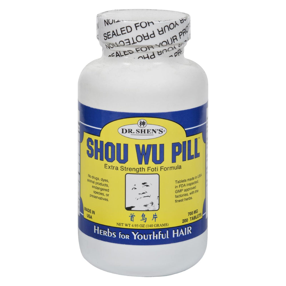 
                  
                    Dr. Shen's Shou Wu Youthful Hair Pill, 700 Mg, 200 Tablets
                  
                