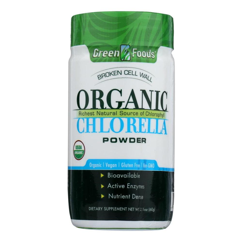 Green Foods Organic Chlorella Powder, 2.1 Oz