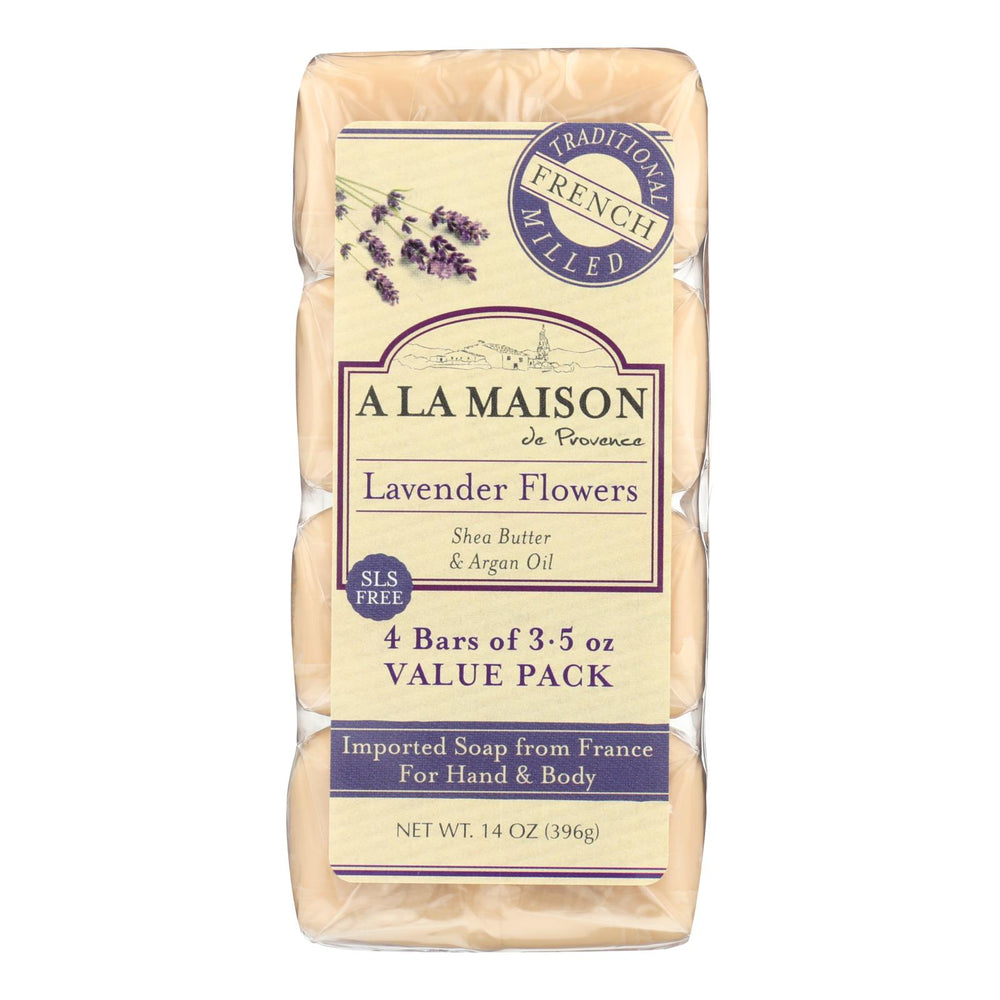 A La Maison Bar Soap, Lavender Flowers, Value 4 Pack