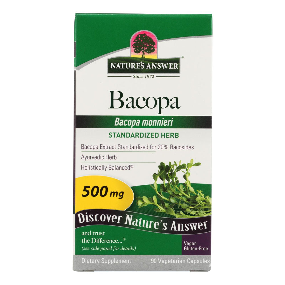 Nature's Answer, Bacopa, 500 Mg, 90 Veggie Caps