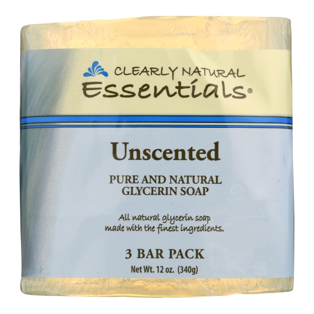 Clearly Natural Bar Soap, Unscented, 3 Pack, 4 Oz