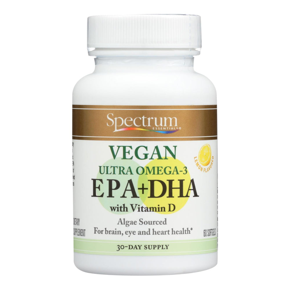 Spectrum Essentials Vegan Ultra Omega, 3 Epa And Dha Capsules, 60 Soft Gels