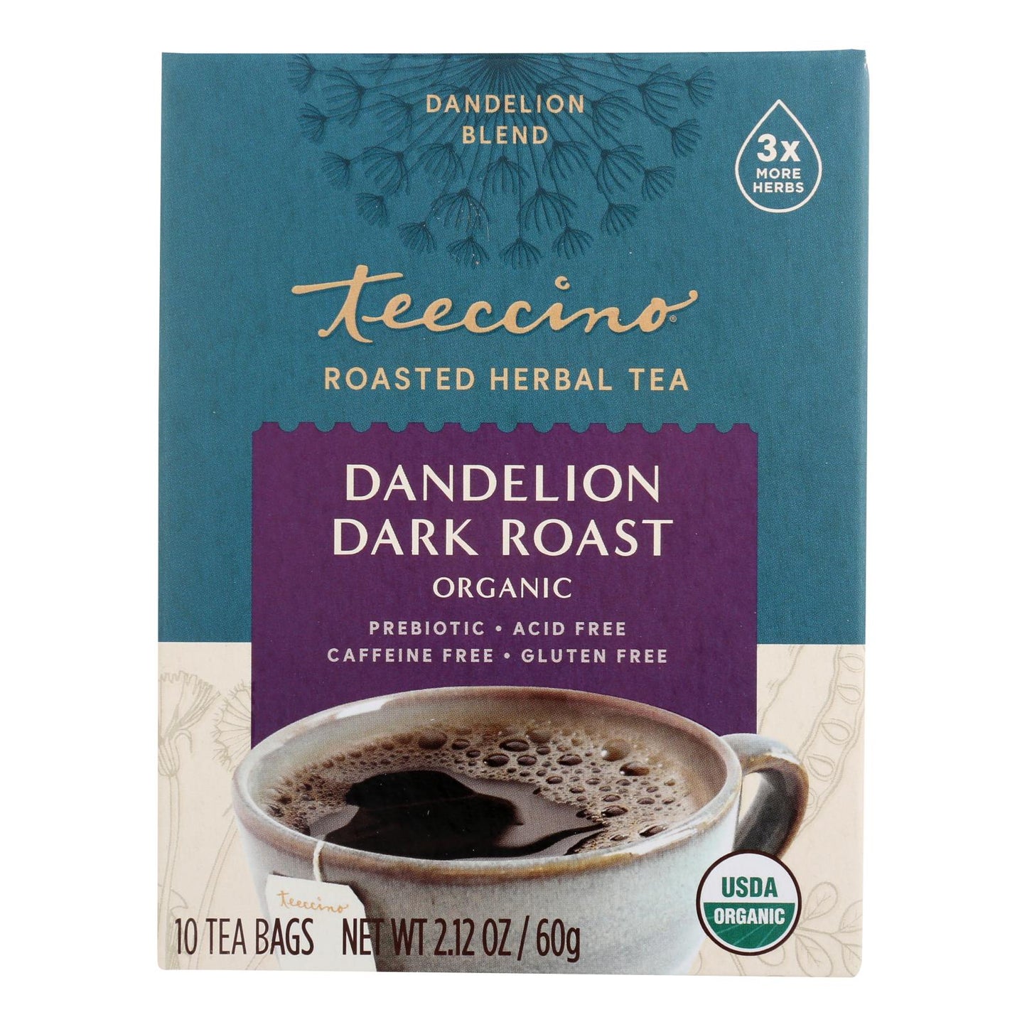 
                  
                    Teeccino Organic Herbal Coffee, Dandelion Dark Roast, 10 Bags, Case Of 6
                  
                