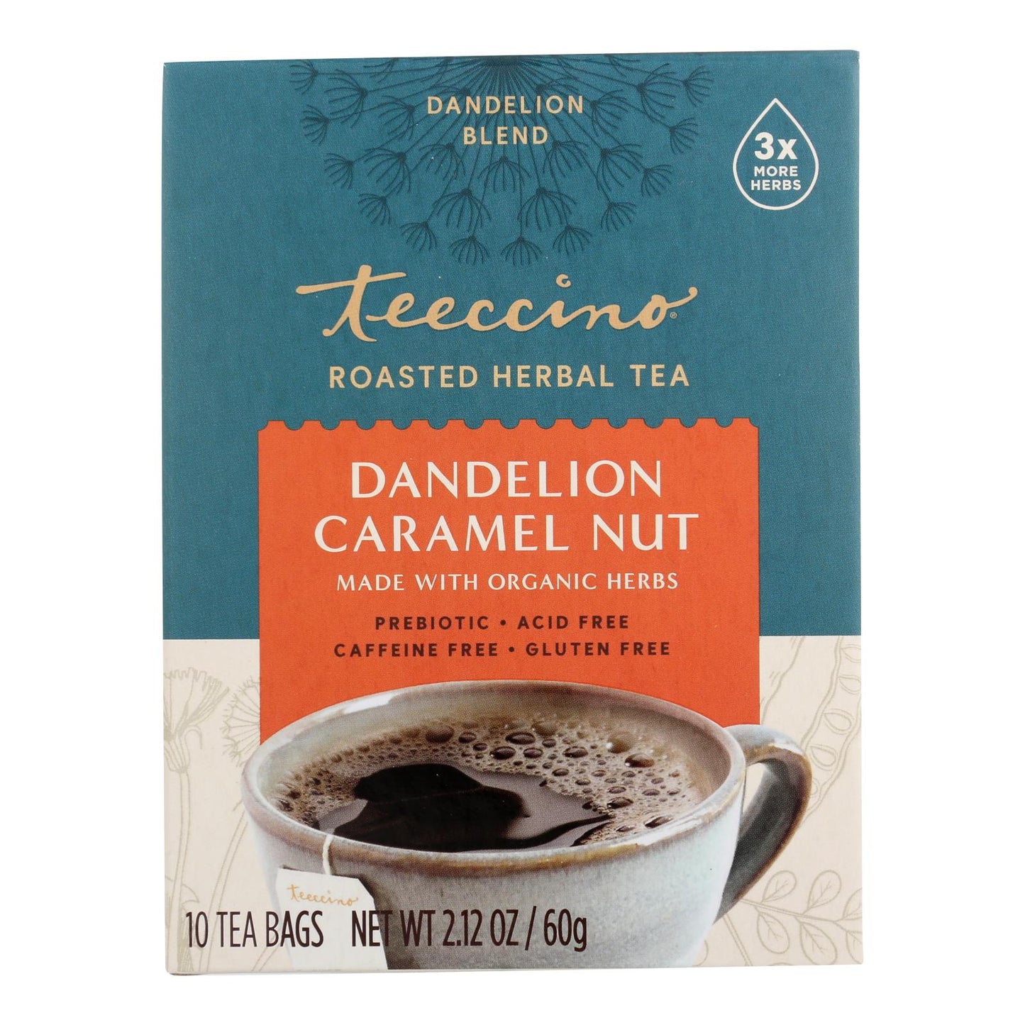 
                  
                    Teeccino Organic Herbal Coffee, Dandelion Caramel Nut, 10 Bags, Case Of 6
                  
                