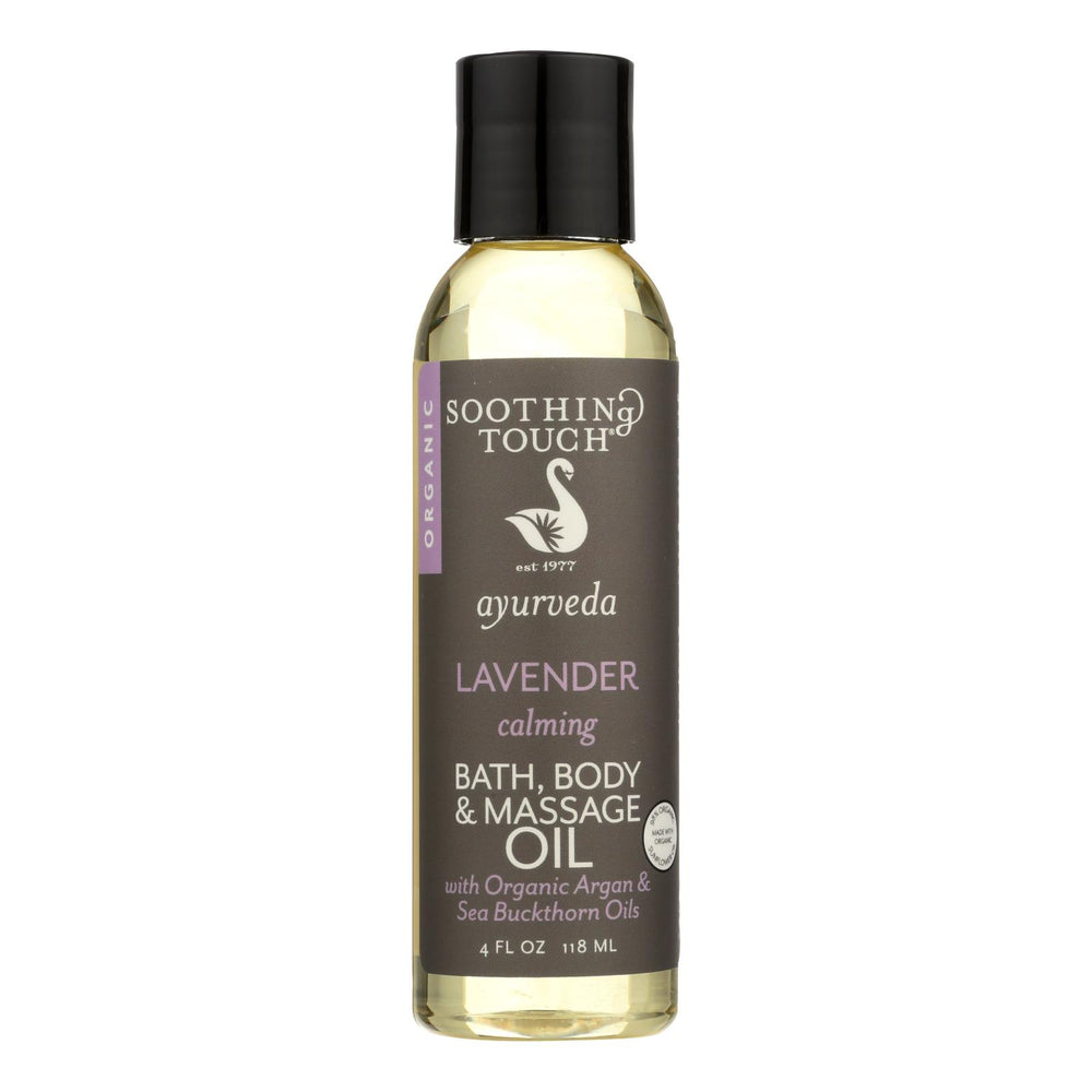 Soothing Touch Bath Body And Massage Oil, Organic, Ayurveda, Lavender, Calming, 4 Oz