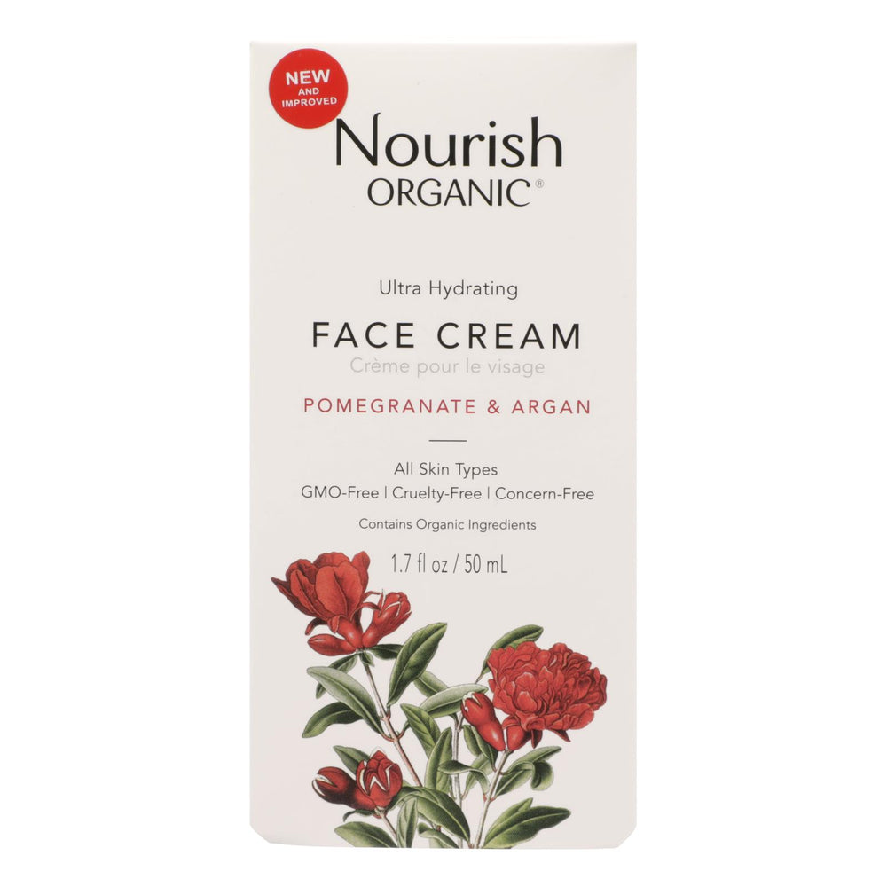 Nourish Facial Cream, Organic, Ultra-hydrating, Argan And Pomegranate, 1.7 Oz, 1 Each