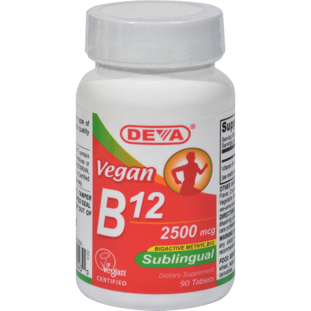Deva Vegan Vitamins Sublingual B-12 2500mcg, 90 Tablets