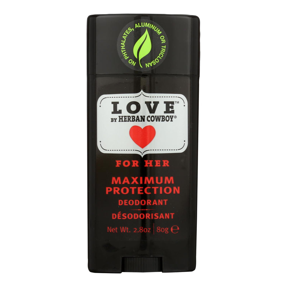 Herban Cowboy Deodorant, Love Maximum Protection, 2.8 Oz