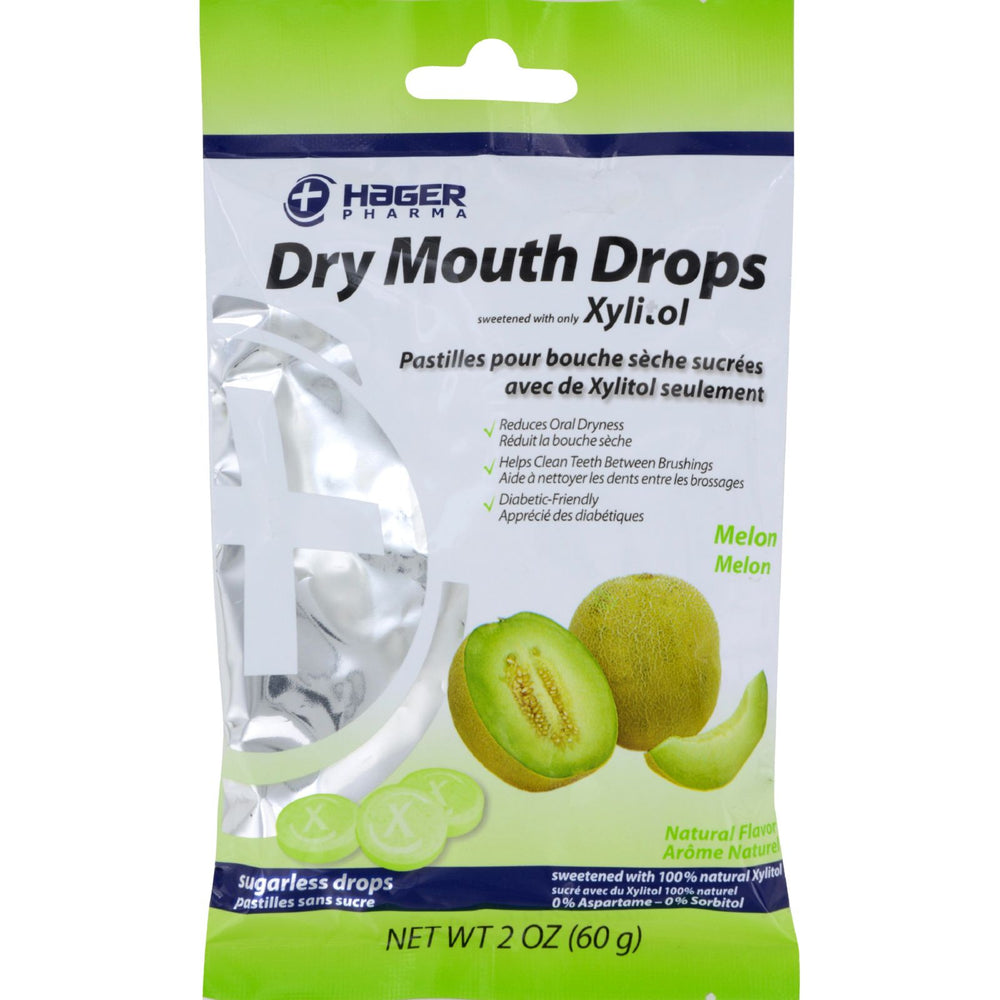 Hager Pharma Dry Mouth Drops, Melon, 2 Oz