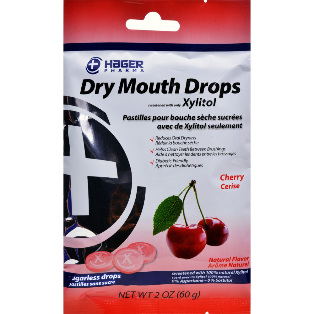 Hager Pharma Dry Mouth Drops, Cherry, 2 Oz