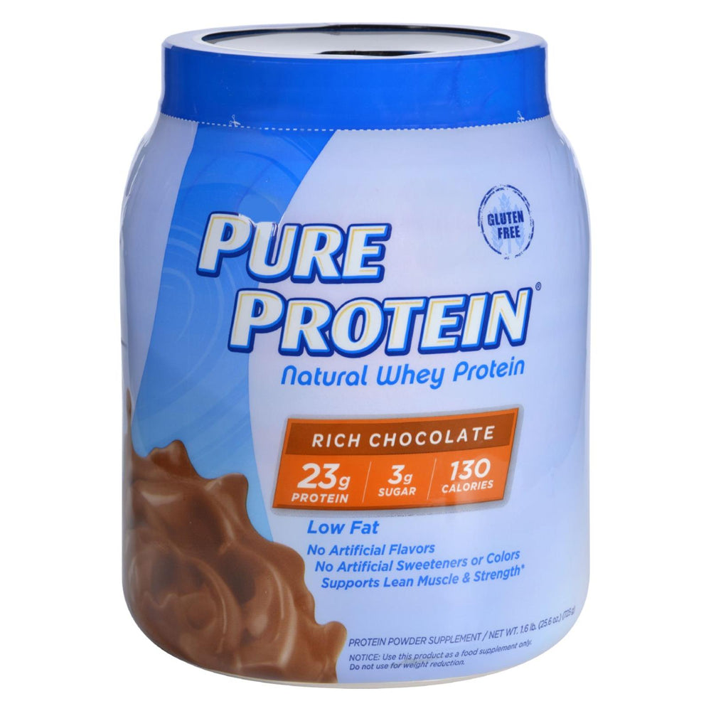 Pure Protein Whey Protein, 100 Percent Natural, Rich Chocolate, 1.6 Lb