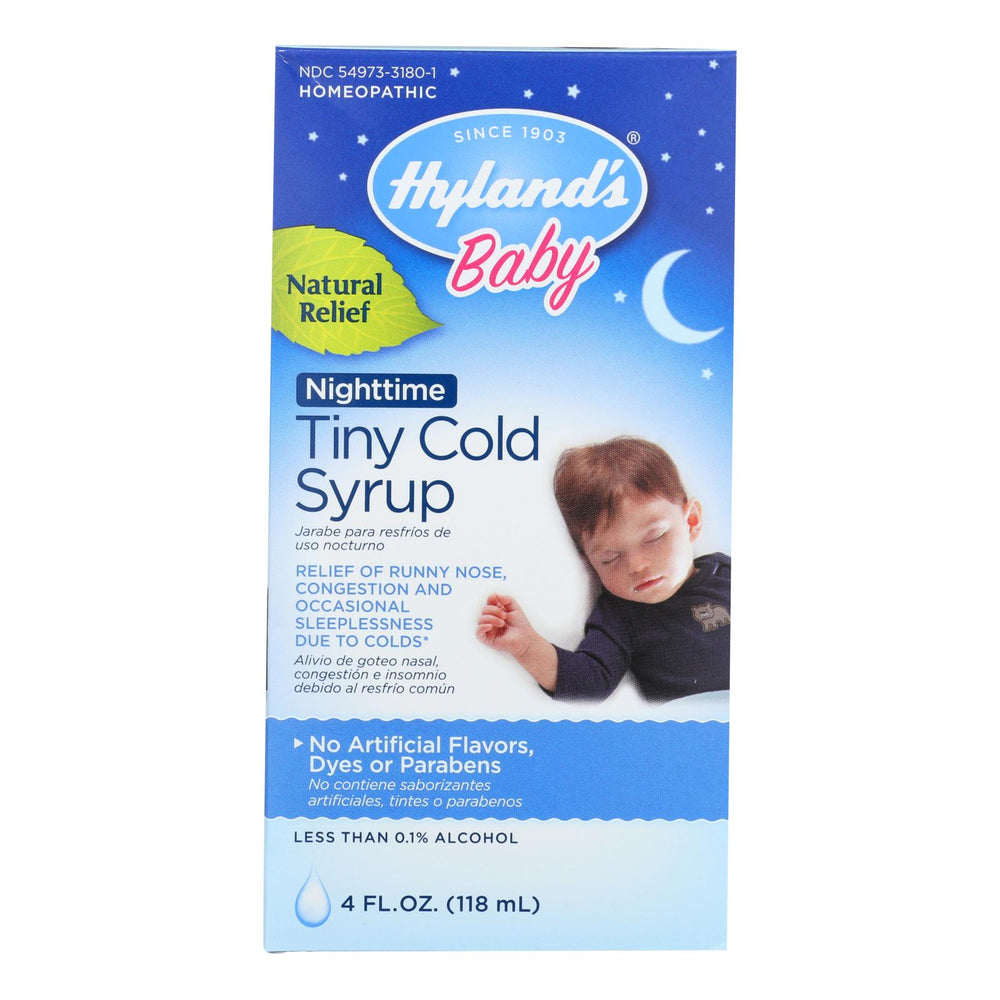
                  
                    Hylands Homepathic Cold Syrup, Nighttime Tiny, Baby, 4 Fl Oz
                  
                