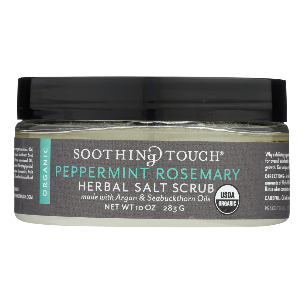 Soothing Touch Organic Salt Scrub Herbal Peppermint Rosemary - 10 oz.