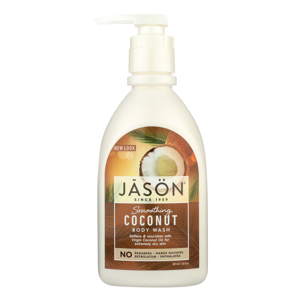 Jason Natural Products Body Wash, Smoothing Coconut, 30 Oz