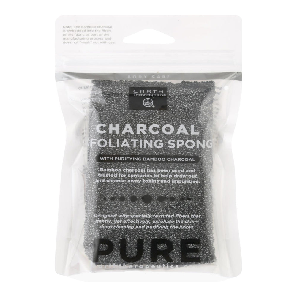 Earth Therapeutics Body Sponge, Purifying Vegetable, Medicinal Charcoal, 1 Count