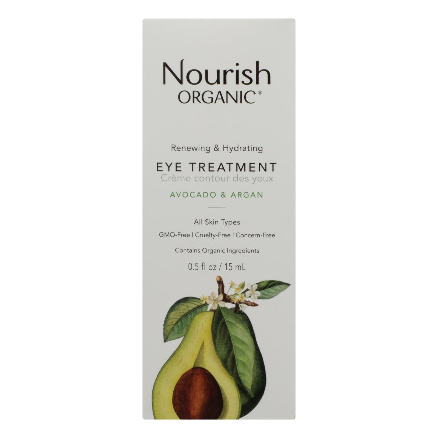 
                  
                    Nourish Organic Eye Treatment Cream, Renewing And Cooling, Avocado And Argan Oil, .5 Oz
                  
                