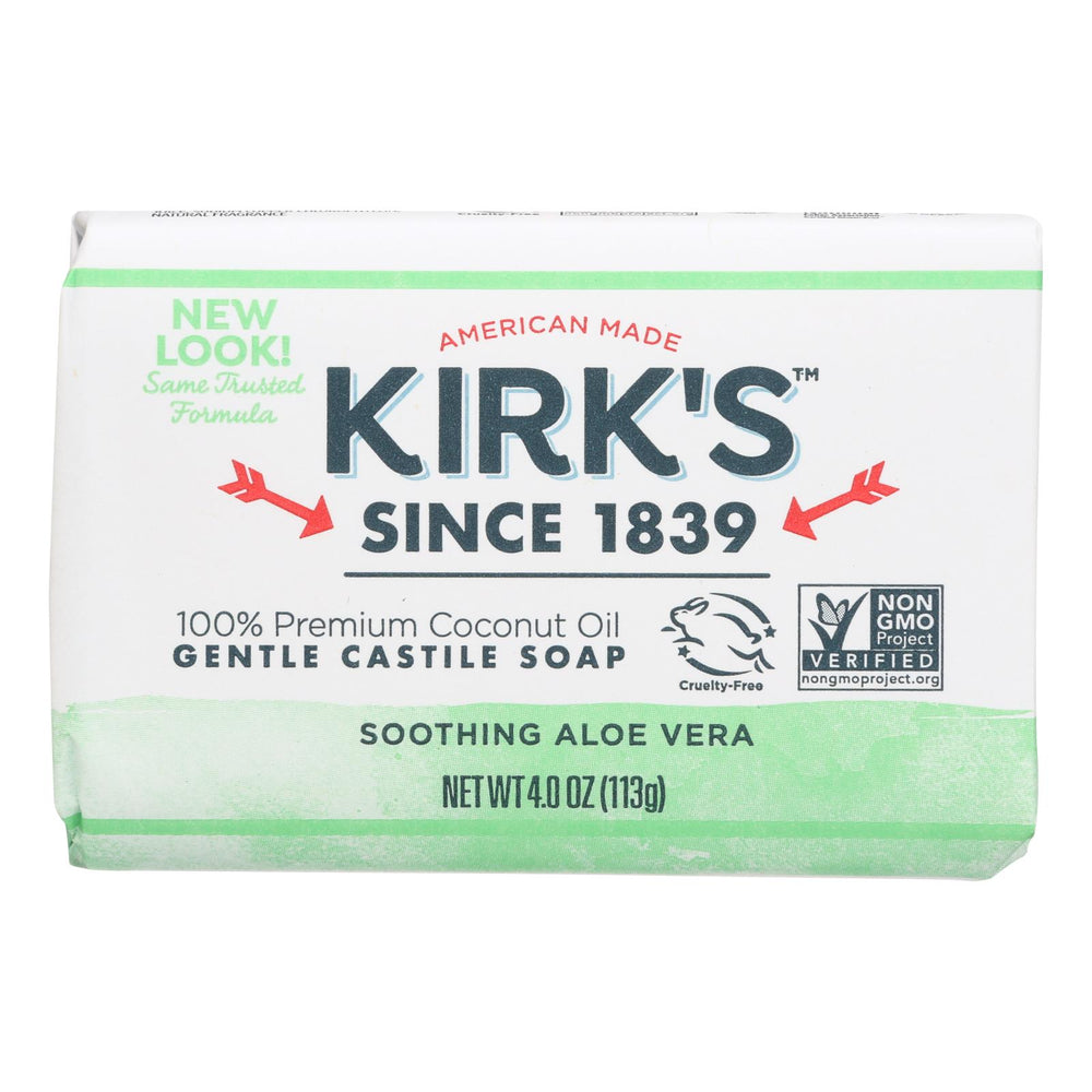 Kirks Natural Bar Soap, Coco Castile, Aloe Vera, 4 Oz, 1 Each