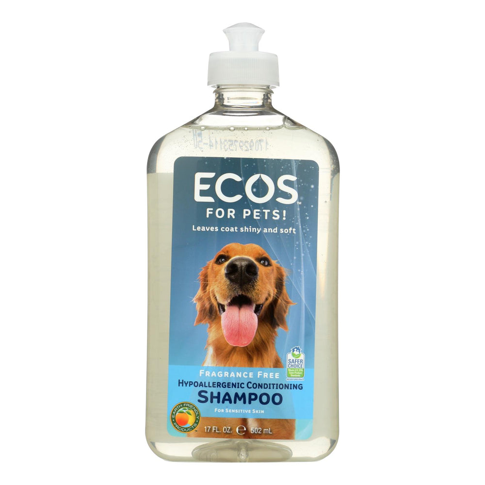 Ecos Hypoallergenic Conditioning Pet Shampoo, Fragrance Free, 17 Fl Oz.