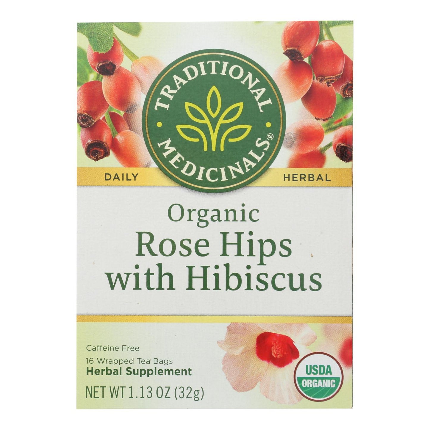 
                  
                    Traditional Medicinals Organic Herbal Tea, Rose Hips With Hibiscus, Case Of 6, 16 Count
                  
                