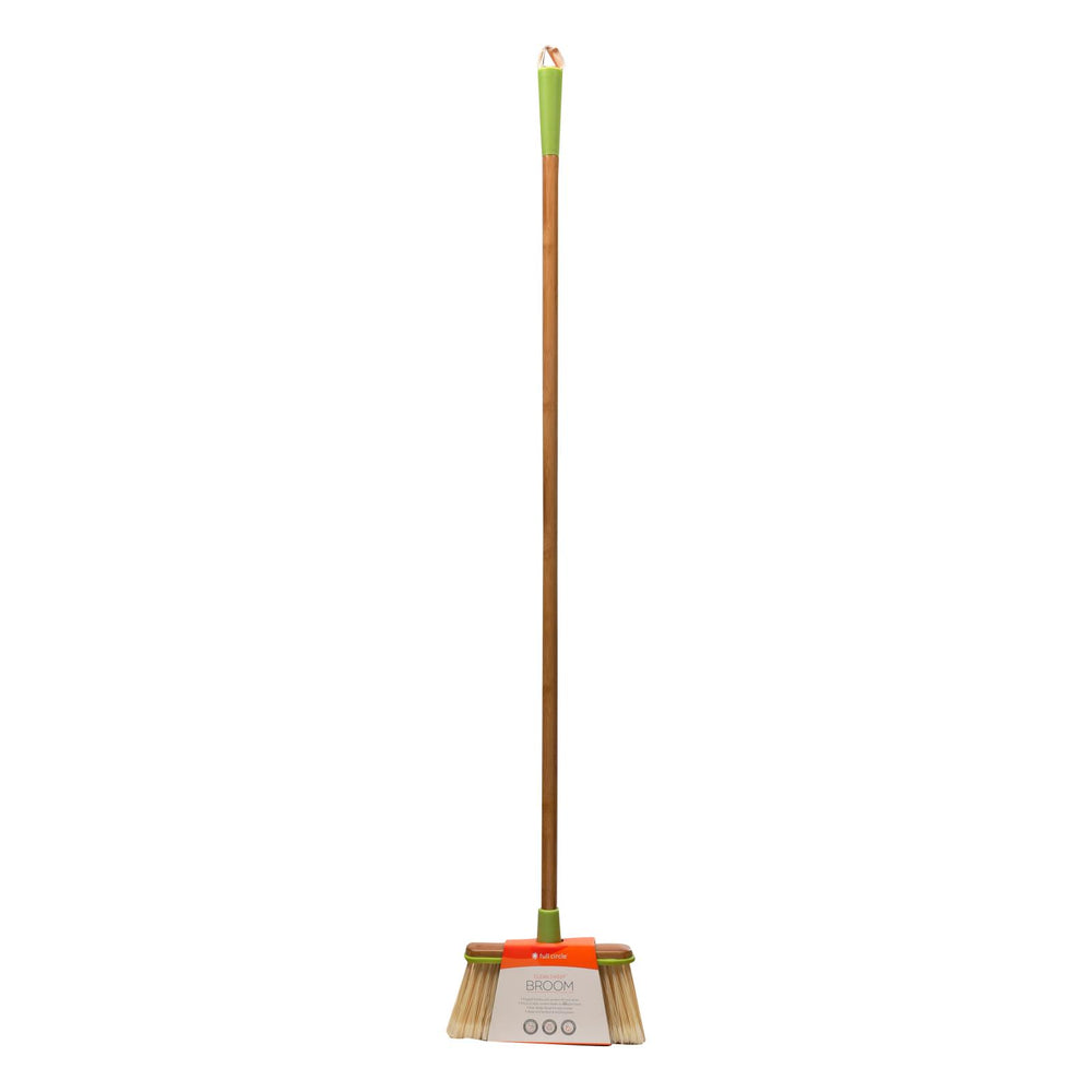 Full Circle Home Clean Sweep Wood Broom, Green, 1 Count