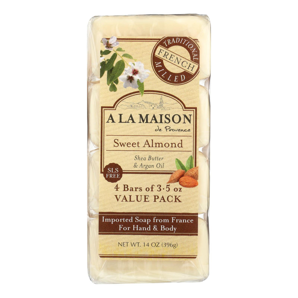 A La Maison Bar Soap, Sweet Almond, 4-3.5 Oz
