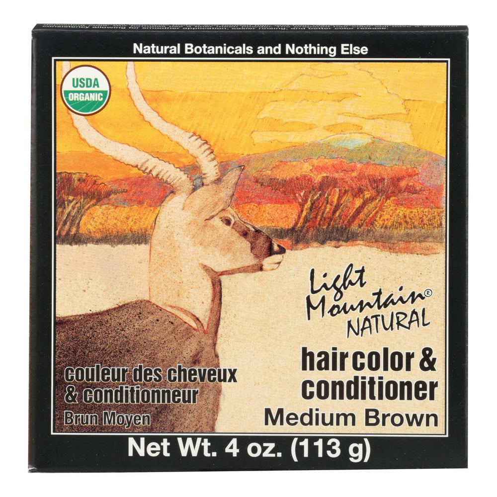 Light Mountain Organic Hair Color And Conditioner, Medium Brown, 4 Oz