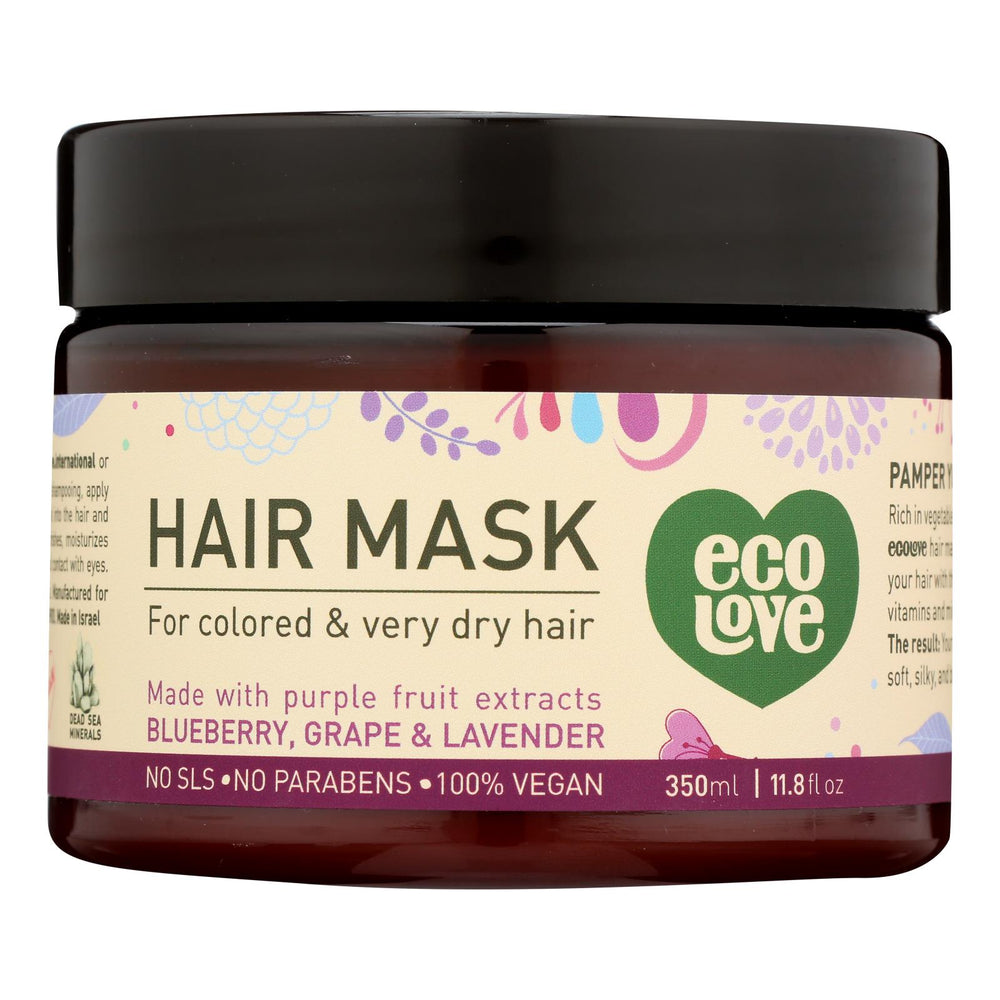 Ecolove Hair Mask, Purple Fruit Hair Mask For Colored And Very Dry Hair , Case Of 1, 11.8 Oz.