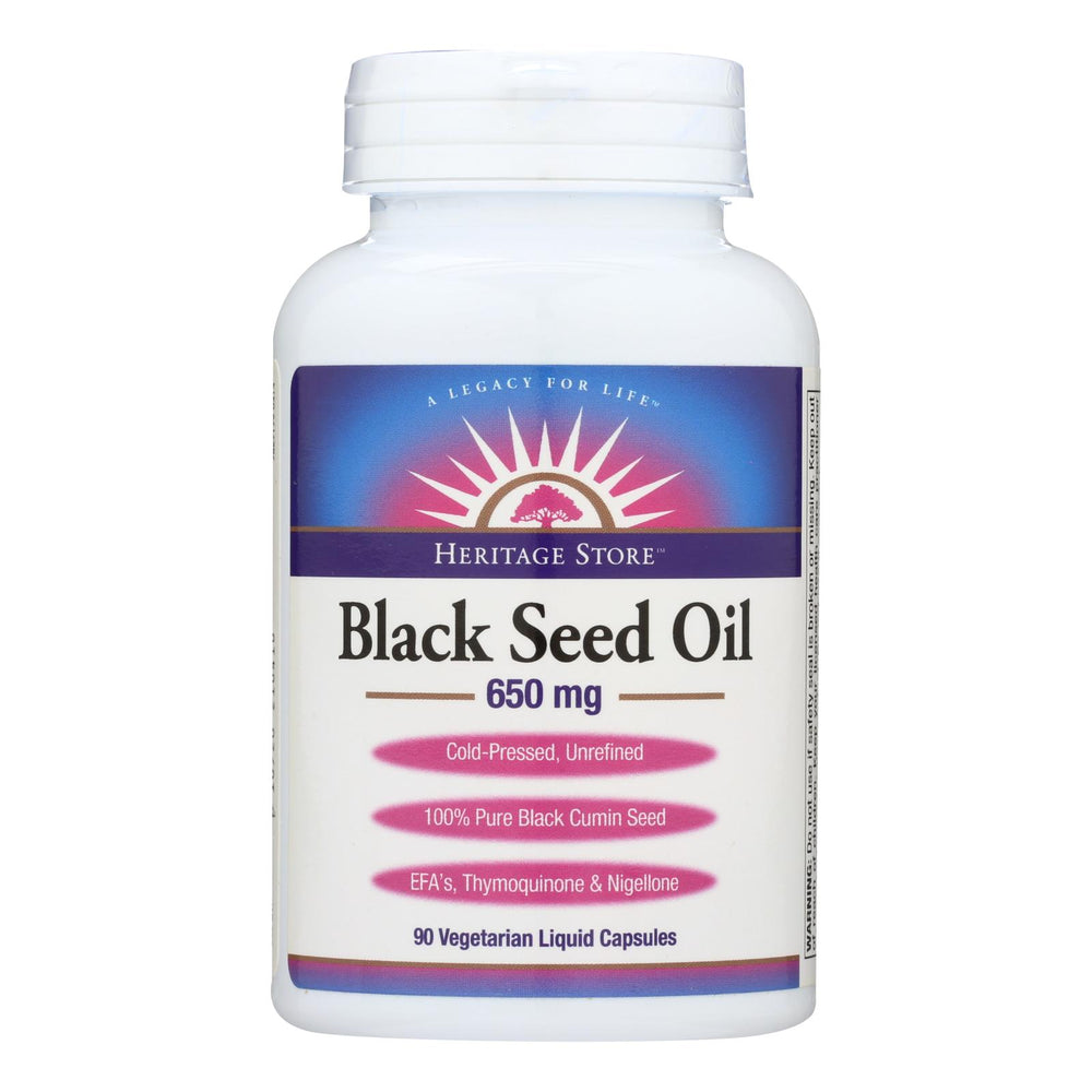 Heritage Store Black Seed Oil Dietary Supplement , 1 Each, 90 Vcap