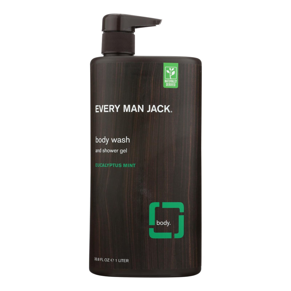 Every Man Jack Body Wash Eucalyptus Mint Body Wash, Case Of 33.8, 33.8 Fl Oz.