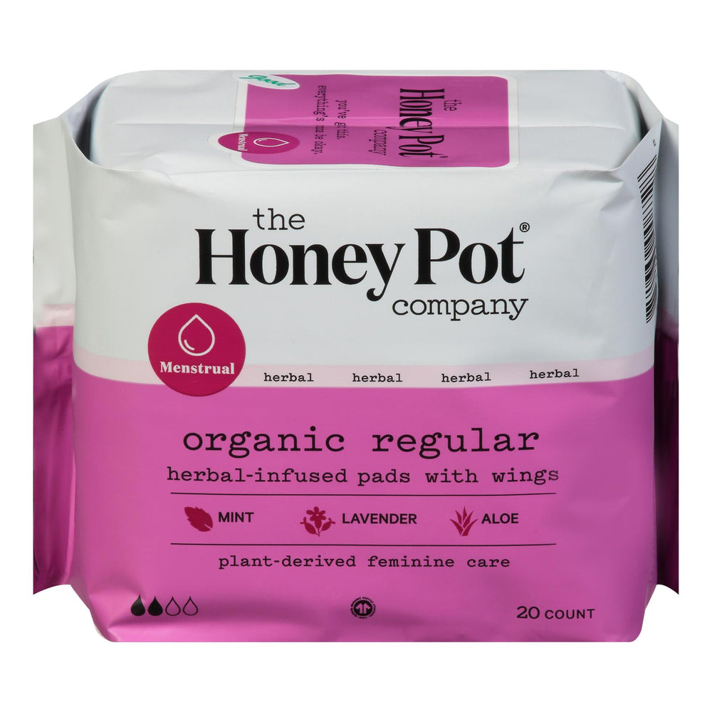 The Honey Pot Menstrual Pads Regular Herbal - 20 ct.