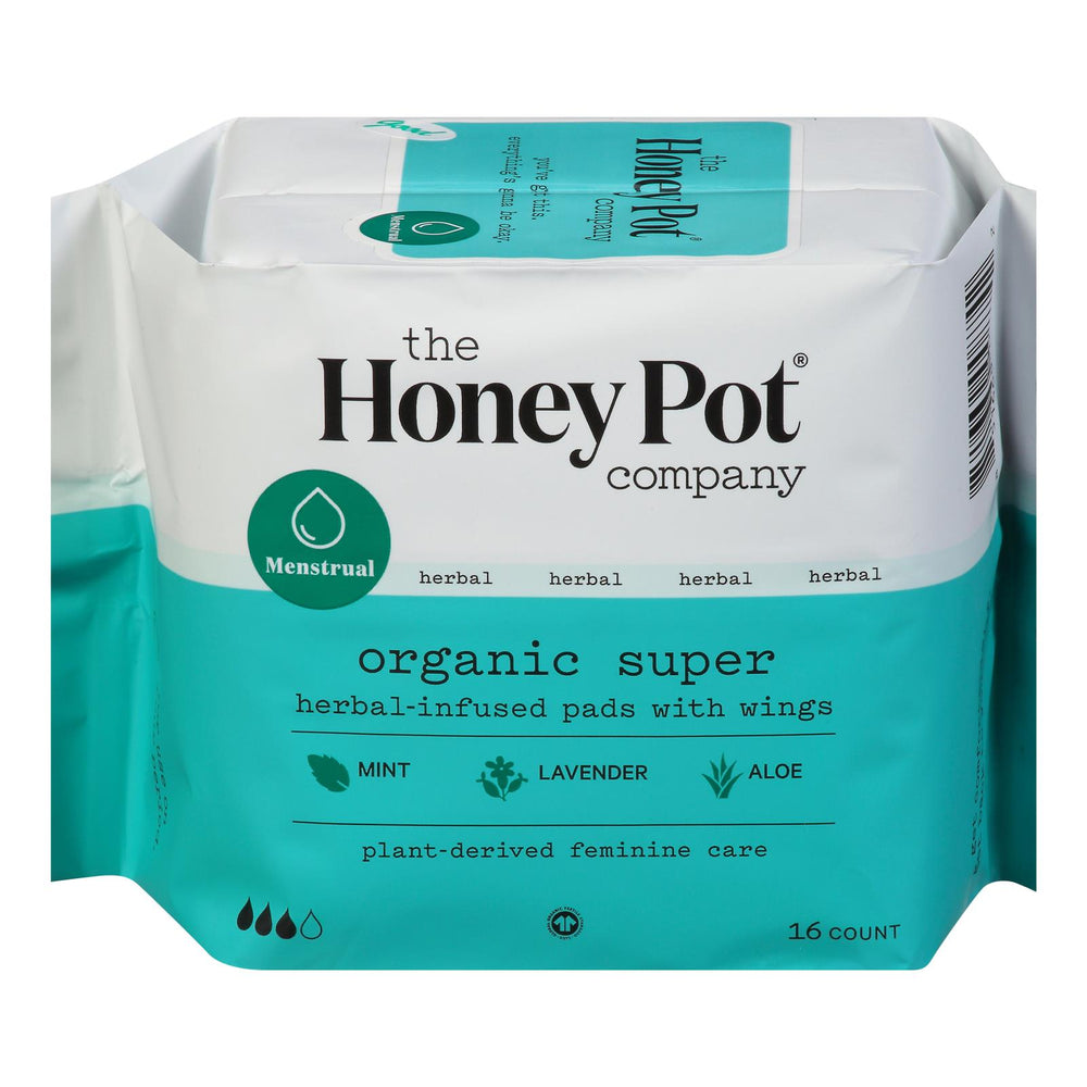 The Honey Pot Menstrual Pads Super Herbal - 16 ct.